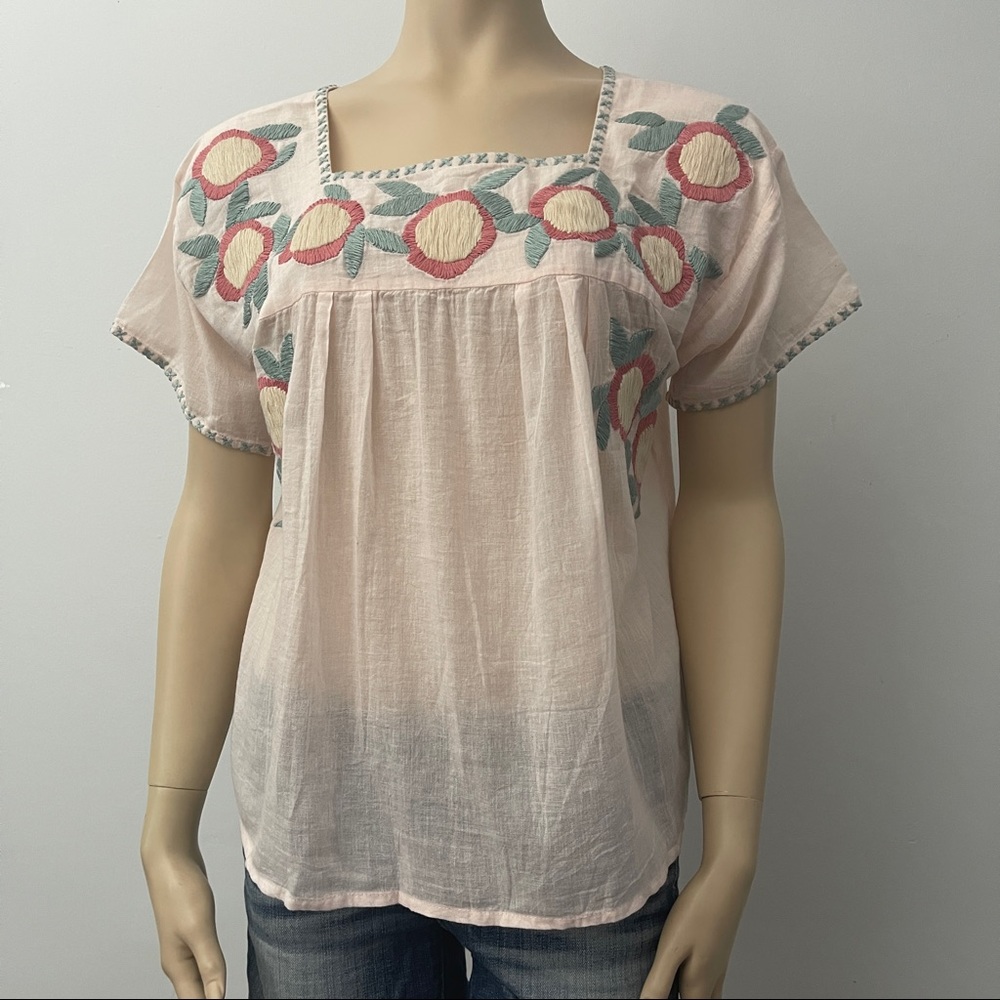 Everbloom Embroidery Tunic Top light Pink Size XL
